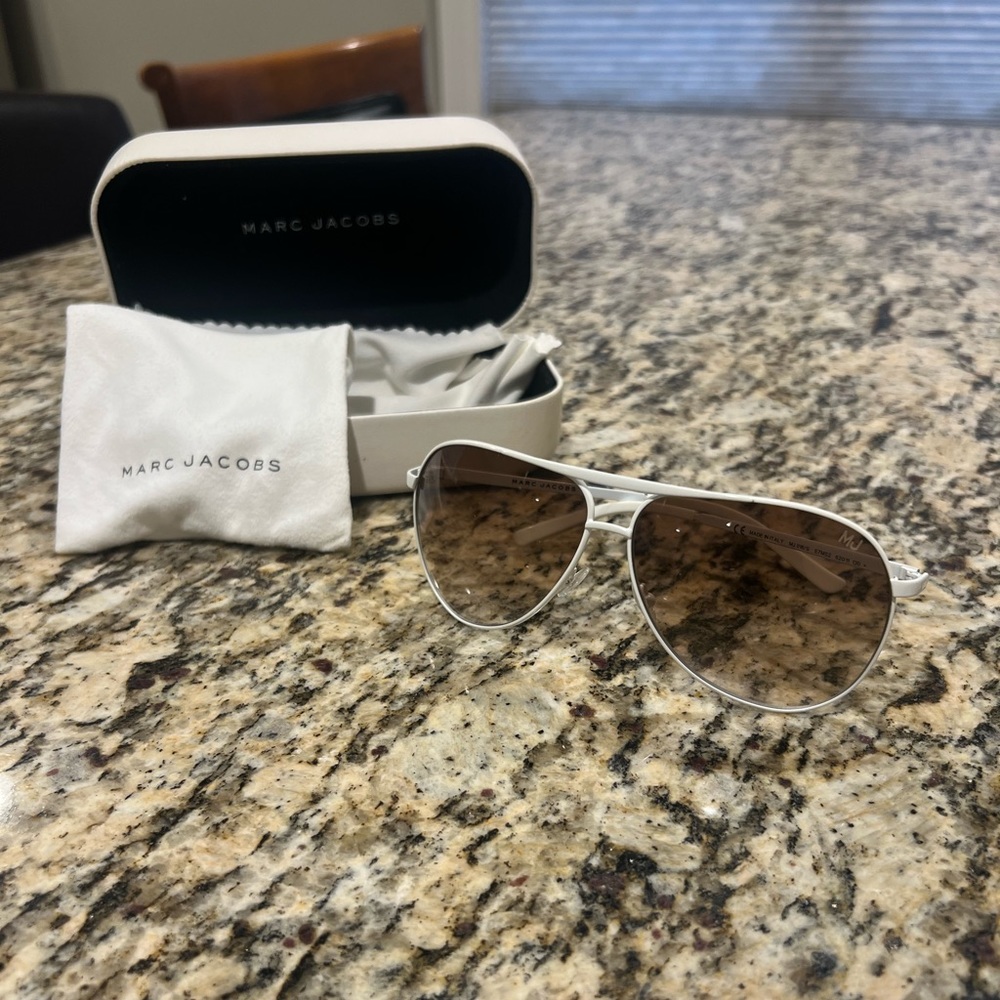 Unisex white Marc Jacobs Aviator Sunglasses